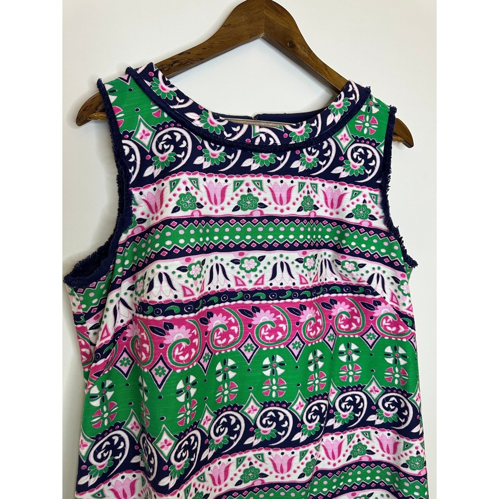Talbots Fringed Sheath Dress Sleeveless Colorful Printed Plus Size 16P 16 Petite - Picture 4 of 16